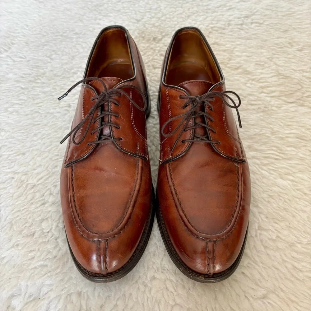 Allen Edmonds Bradley 1530 Brown Leather Split Toe Oxfords Shoes Size 9.5 D